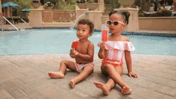 Little Girl Eating Popsicle Smack GIF