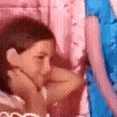 Little Girl Hand On Face GIF
