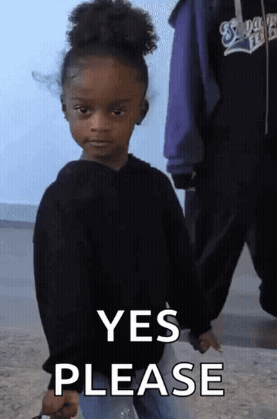 Little Girl Holding Water Saying Yes Please GIF