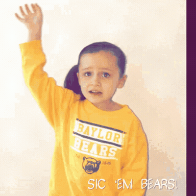 Little Girl In Baylor Bears Yellow Shirt GIF