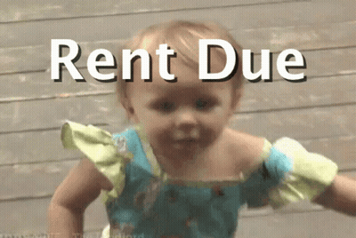 Little Girl In Blue And Green Dress Rent Due GIF