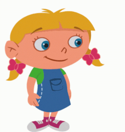Little Girl In Blue Dress With D GIF