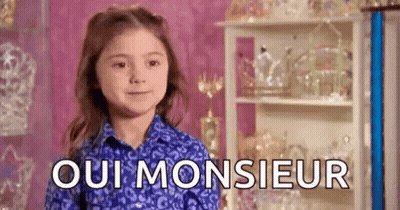 Little Girl In Blue Shirt Oui Monsieur GIF