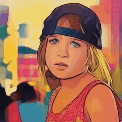 Little Girl In Hat And Pink Tank Top GIF