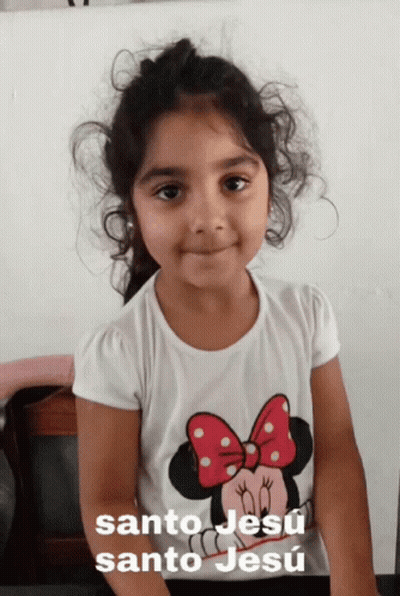 Little Girl In Minnie Mouse Shirt Santo Jesu Santo Jesu GIF