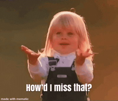 Little Girl In Overalls Holding Balloon Says How'd I Miss That GIF