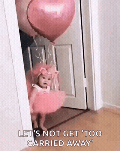 Little Girl In Pink Dress Holding Heart Balloon GIF