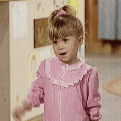 Little Girl In Pink Dress With Mouth Open GIF