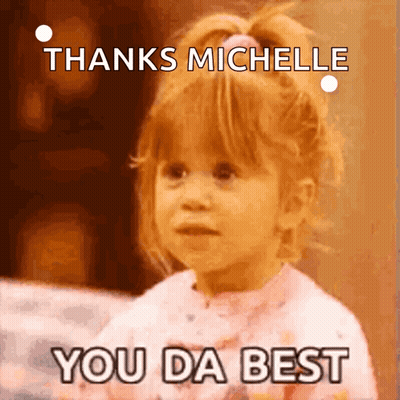 Little Girl In Pink Saying Thanks Michelle GIF