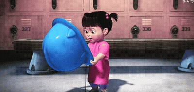 Little Girl In Pink Shirt Holding Blue Bowl GIF