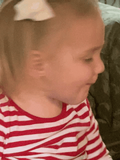Little Girl In Red And White Striped Shirt GIF