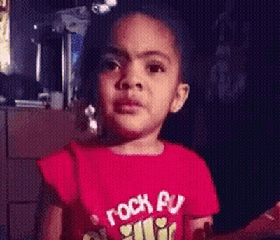 Little Girl In Red Shirt Rock Pu GIF
