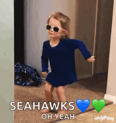 Little Girl In Sunglasses Dancing Seahawks Oh Yeah GIF