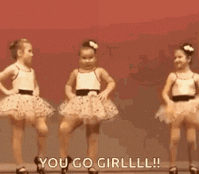Little Girl In Tutu Dancing Saying You Go Girl GIF