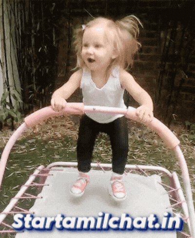 Little Girl Jumping Trampoline Starttamilchat.in GIF