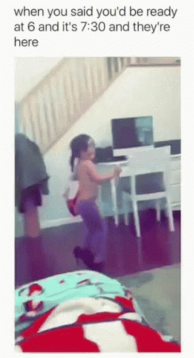 Little Girl Jumping When You Said You'd Be Ready At 6 GIF