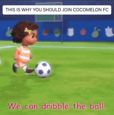 Little Girl Kicking Soccer Ball Saying We Can Dribble The Ball GIF