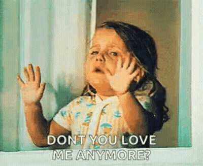 Little Girl Looking Out Window Saying Dont You Love Me Anymore GIF