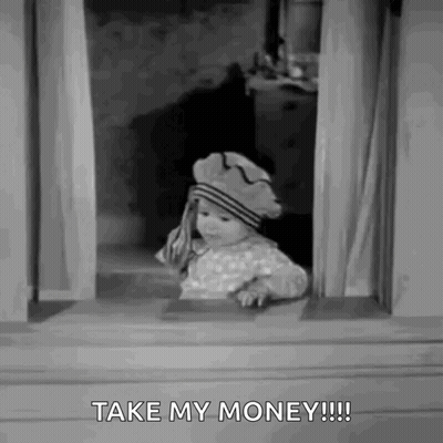 Little Girl Looking Out Window Saying Take My Money GIF