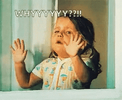 Little Girl Looking Out Window Saying Why GIF
