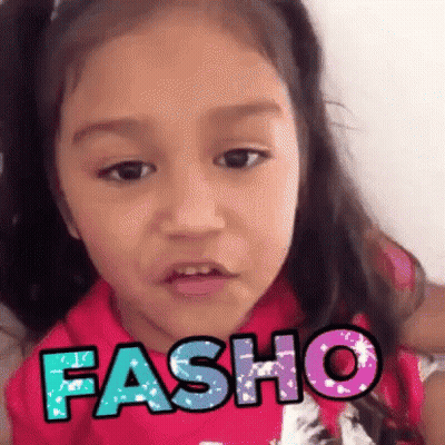 Little Girl Making Funny Face With Fasho GIF