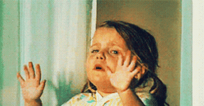 Little Girl Making Funny Face With Hands Up GIF