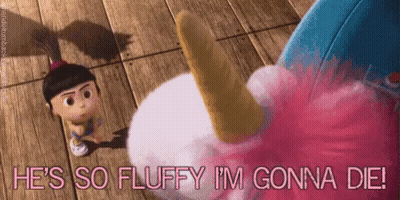 Little Girl Next To Stuffed Animal Saying He's So Fluffy I'm Gonna Die GIF