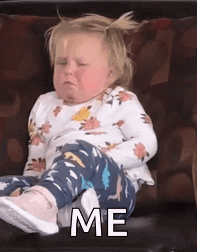Little Girl On Couch Eyes Closed Saying Me GIF