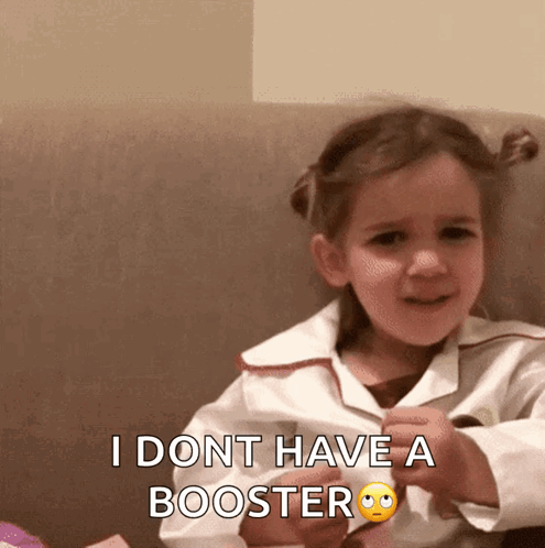 Little Girl On Couch Says I Dont Have A Booster GIF