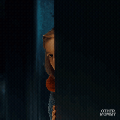 Little Girl Peeking From Behind Wall Other Mommy GIF