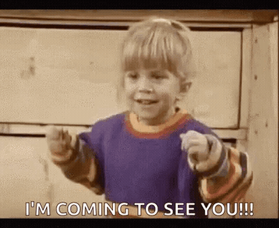Little Girl Pointing And Saying I'm Coming To See You GIF