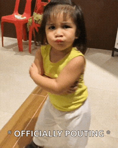 Little Girl Pouting GIF