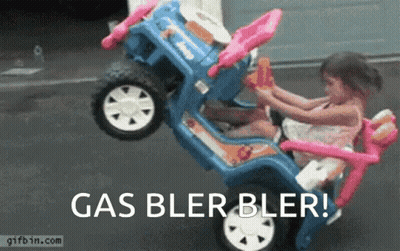 Little Girl Riding Toy Car Saying Gas Bler Bler GIF
