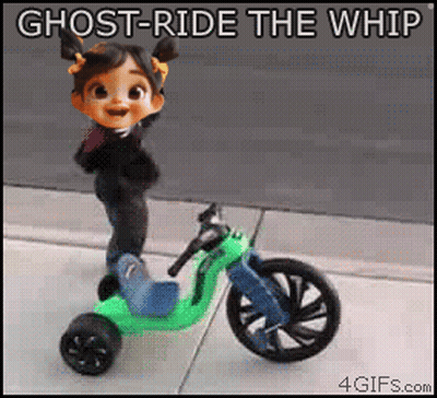 Little Girl Riding Tricycle Ghost Ride The Whip GIF