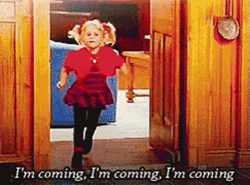 Little Girl Running I'm Coming GIF