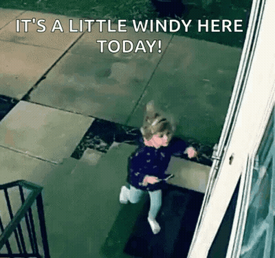 Little Girl Running In Rain GIF