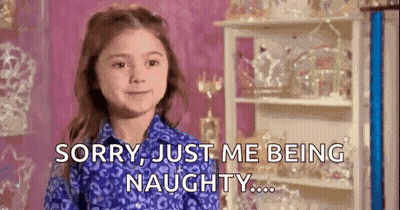 Little Girl Saying Sorry Just Me Being Naughty GIF