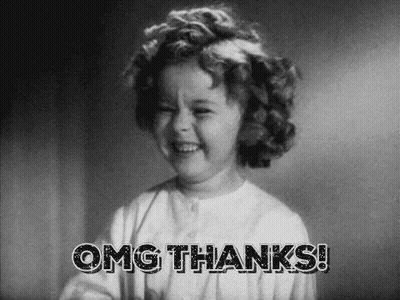 Little Girl Smiling Black And White OMG Thanks GIF
