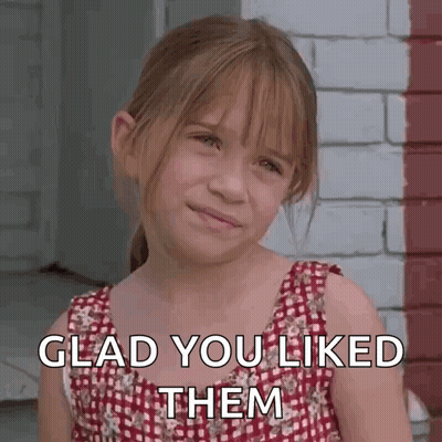 Little Girl Smiling Glad You Liked Them GIF