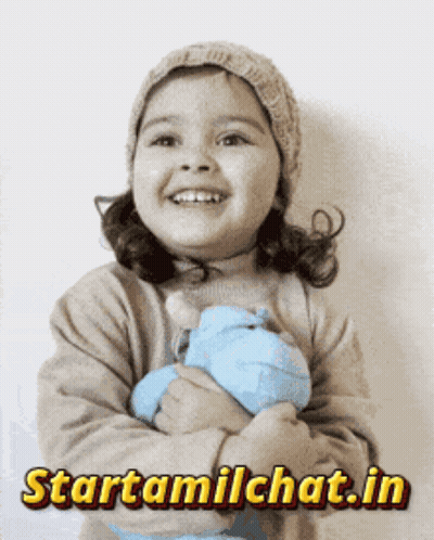 Little Girl Smiling Holding Stuffed Animal Starttamilchat.in GIF