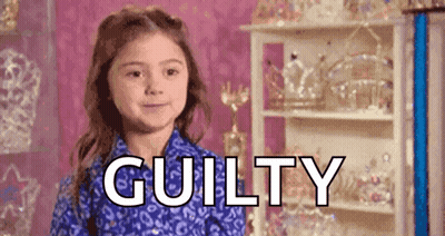 Little Girl Standing By Guilty Shelf GIF