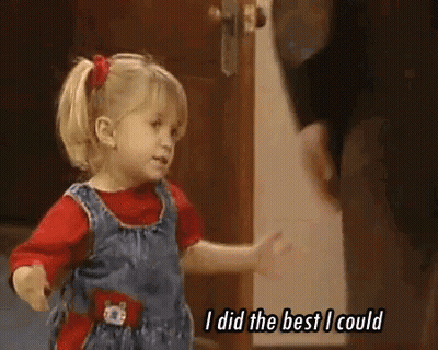 Little Girl Standing In Front Of Door Saying I Did The Best I Could GIF