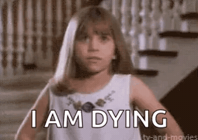 Little Girl Standing On Stairs Says I Am Dying GIF