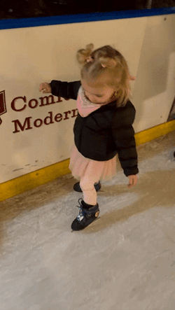 Little Girl Trying Ice Skating GIF