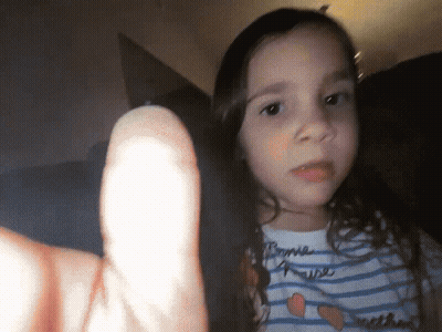 Little Girl Wearing Bonne Heure Shirt GIF