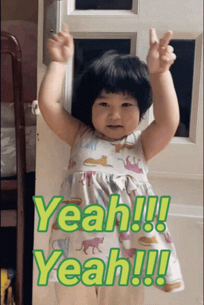 Little Girl Wearing Dress Saying Yeah Yeah Yeah GIF