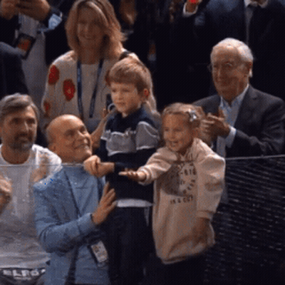 Little Girl Wearing I'm A Girl Sweatshirt GIF