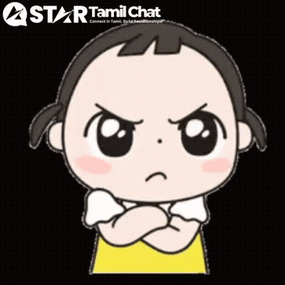 Little Girl With Arms Crossed And Star Tamil Chat Logo GIF