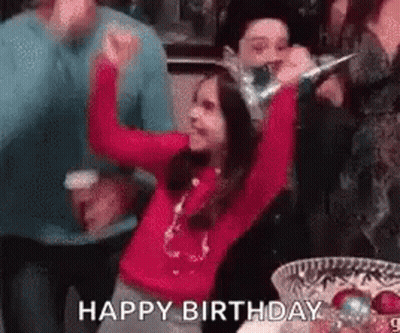 Little Girl With Arms Up At Birthday Party GIF