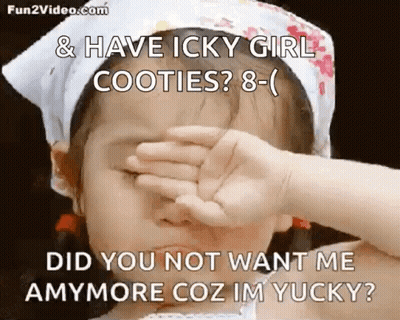 Little Girl With Bandana Covering Eyes GIF
